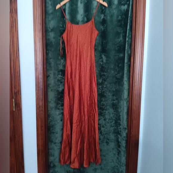 Whistles Rust Polka Dot Satin Bias-Cut Slip Midi Dress Elegant 6 - Picture 4 of 12